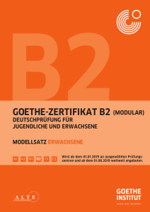Goethe-Zertifikat B2 Modellpr&uuml;fung f&uuml;r Erwachsene