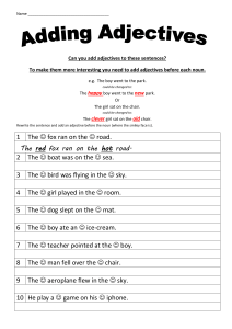Adding Adjectives Worksheet