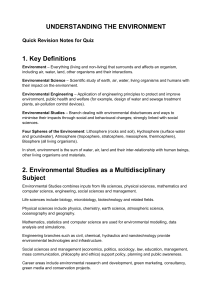 Understanding the Environment: Quick Revision Notes