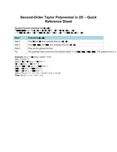 Second-Order Taylor Polynomial 2D Quick Reference