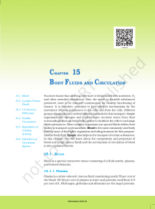 Chapter 15: Body Fluids and Circulation - Biology