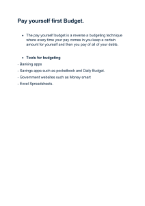 Pay Yourself First Budgeting Technique