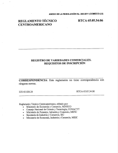 Reglamento T&eacute;cnico Centroamericano Registro Variedades Comerciales