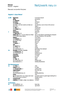 Netzwerk neu B1 Deutsch-Englisch Glossar Kapitel 1: Reisevokabeln