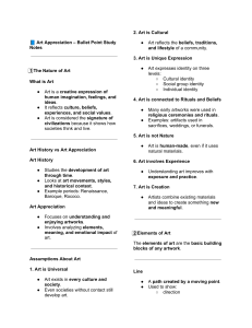 Art Appreciation Study Notes: Elements & Nature of Art