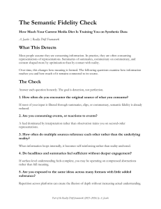 Semantic Fidelity Check: Assess Your Media Diet