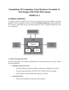 Foundations of Computing: Hardware to Web Design