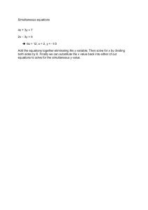 Solving Simultaneous Equations Example