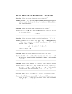 Vector Analysis and Integration: Definitions
