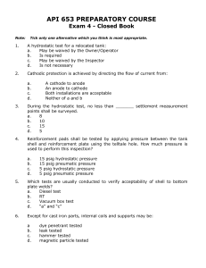 API 653 Exam 4 Closed Book Questions