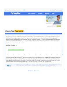 Vitamin Test Report: Your Score & Diet Insights