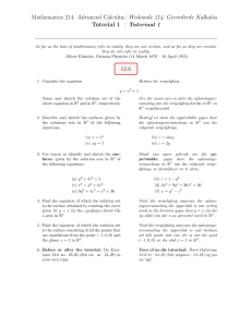Mathematics 214 Advanced Calculus Tutorial 1