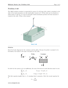 Hibbeler Statics 14e Problem 3-40: Cable Tension