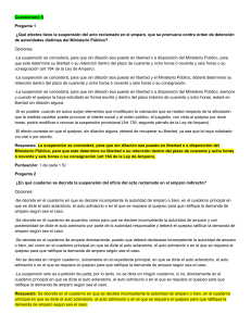 Cuestionario de Ley de Amparo: Suspensi&oacute;n de Actos y &Oacute;rdenes de Detenci&oacute;n