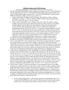Efficient Frontier & CAPM Excel Exercise