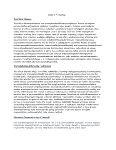 Midterm Pre-Writing: Workplace Religious Accommodation Dilemma