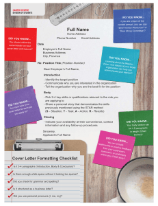 Cover Letter Template & Formatting Guide