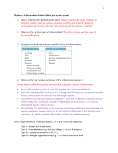 Inflammation Outline - Key Concepts