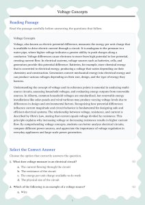Voltage Concepts Worksheet