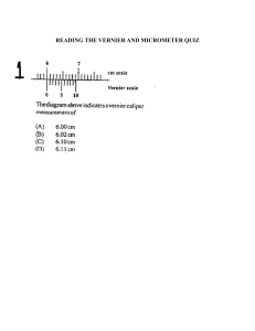 Vernier and Micrometer Reading Quiz