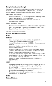 Sample Graduation Script for Commencement Ceremony