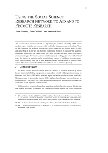 Using SSRN to Aid and Promote Research