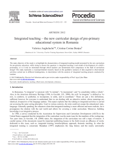 Integrated Teaching in Pre-Primary Education: Romania's Curriculum Design