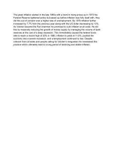 The Great Inflation & Volcker's Policy