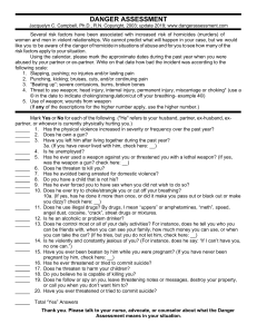 Danger Assessment: Domestic Violence Homicide Risk Tool