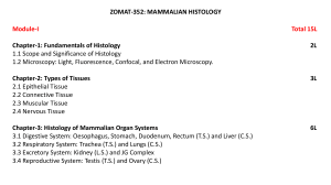 ZOMAT-352: Mammalian Histology Syllabus