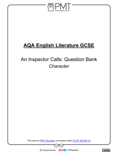AQA GCSE An Inspector Calls Character Question Bank