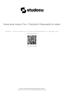 Odpowiedzi do zadań maturalnych Biologia Rozdział 5 Nowa teraz matura