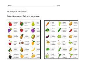 Identify Fruits and Vegetables Worksheet