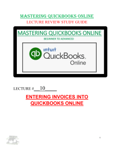 QuickBooks Online: Entering Invoices Study Guide