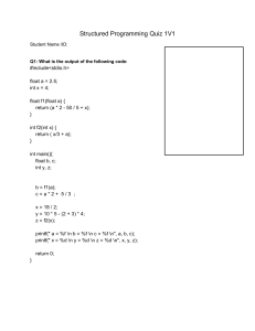 Structured Programming Quiz 1V1