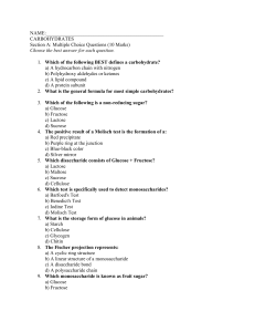 Carbohydrates Multiple Choice Test Questions
