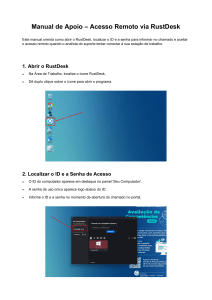 Manual de Apoio &ndash; Acesso Remoto via RustDesk