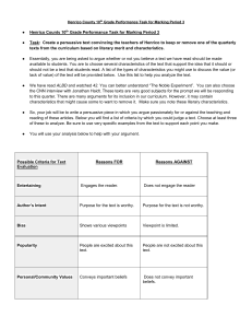 Henrico County 10th Grade Performance Task MP3