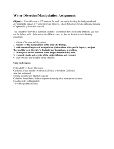 Water Diversion Assignment: Case Studies