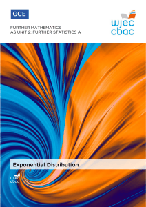 GCE Further Maths AS Unit 2: Exponential Distribution Study Guide