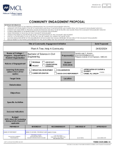 Community Engagement Proposal: Plant A Tree, Help A Community