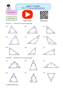 Angles in Triangles Worksheet