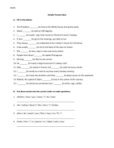 Simple Present Tense Quiz: Fill in Blanks & Questions