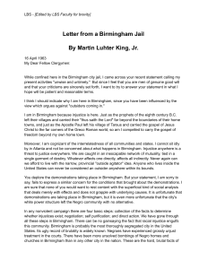 Letter from a Birmingham Jail by MLK Jr.