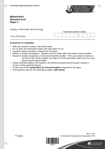 IB Math SL Paper 2 Exam 2018