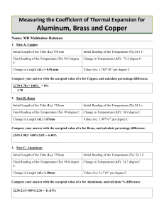 Measuring Coefficient of Thermal Expansion