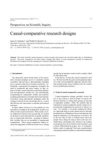 Causal-Comparative Research Designs in Rehabilitation