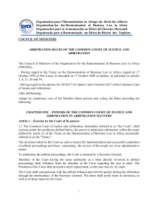 OHADA Arbitration Rules 2017