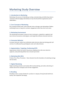 Marketing Study Overview