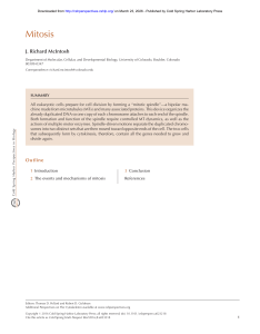 Mitosis: Mechanisms of Cell Division